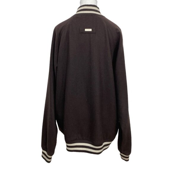 LRG MEN'S BROWN THE NATURAL WOOL BLEND EMBROIDERED VARSITY JACKET - XL - Picture 3 of 13